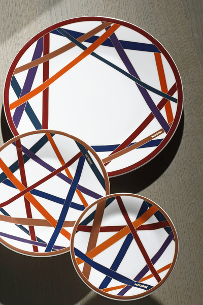 Missoni Home service plate, from the Nastri Multicolor collection