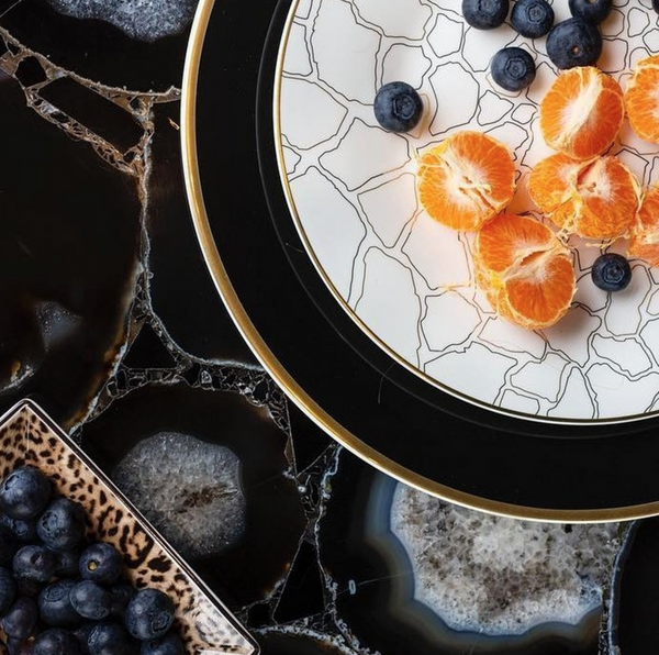 Set of six Roberto Cavalli Home soup bowls, from the Giraffa collection