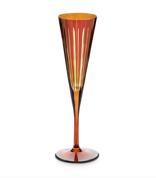 Set of four L'Objet champagne glasses from the Prism collection