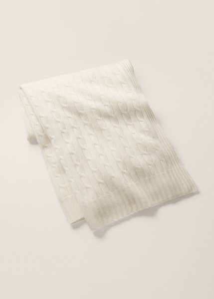 Ralph Lauren Home cashmere blanket from the Cable Cashmere (cream) collection