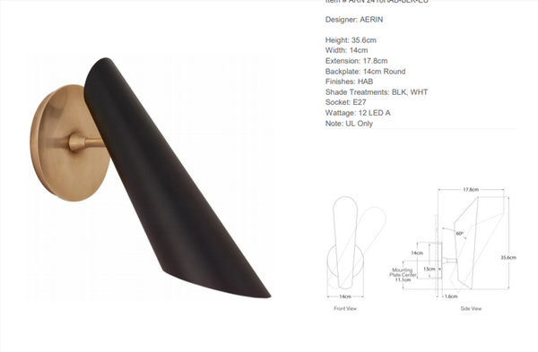 Aerin Franca wall lamp