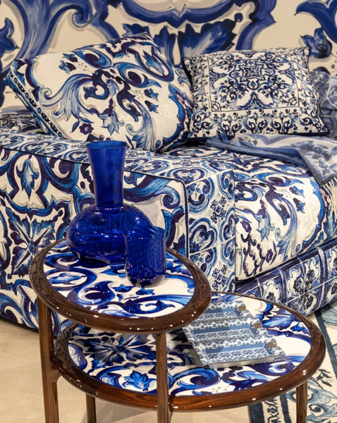 Dolce&Gabbana silk pillow, Blu Mediterraneo