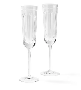 Set of two Ralph Lauren Home champagne glasses, from the Coraline collection