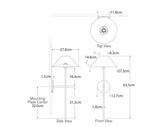 'Hackney 25' wall lamp designed by J. Randall Powers