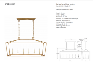 E pendant lamp.F Chapman Darlana