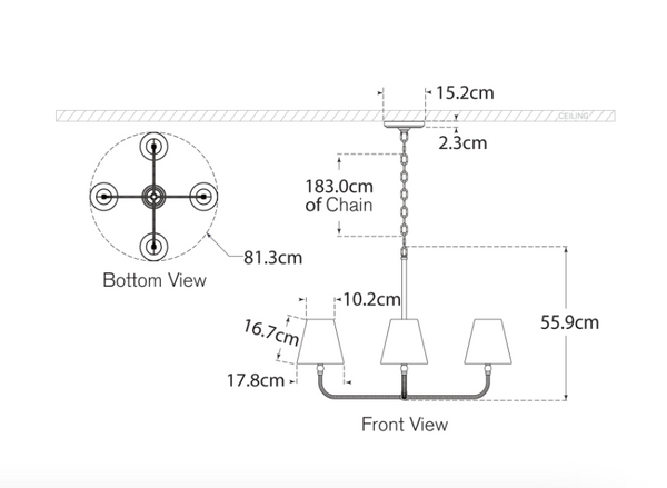 Żyrandol Hanover Large projektu Chapman & Myers marki Visual Comfort