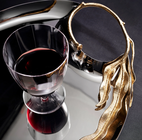 L'Objet Fern stainless steel tray