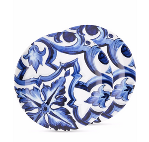 Dolce&Gabbana set of two porcelain soup plates, Blu Mediterraneo 