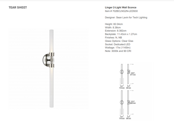 Kinkiet Sean Lavin Linger 2 marki Visual Comfort