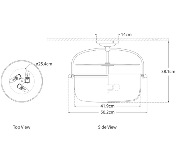 Lorford Medium Semi-Flush Ceiling Light by Chapman & Myers