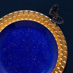 Set of four L'Objet canapé plates, from the Lapis collection