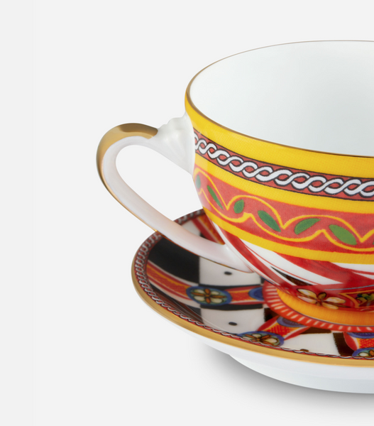 Porcelanowy zestaw do cappuccino Dolce&Gabban, Carretto Siciliano