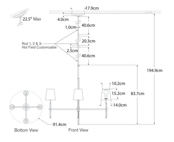 Żyrandol Bryant Large Wrapped projektu Thomas O'Brien