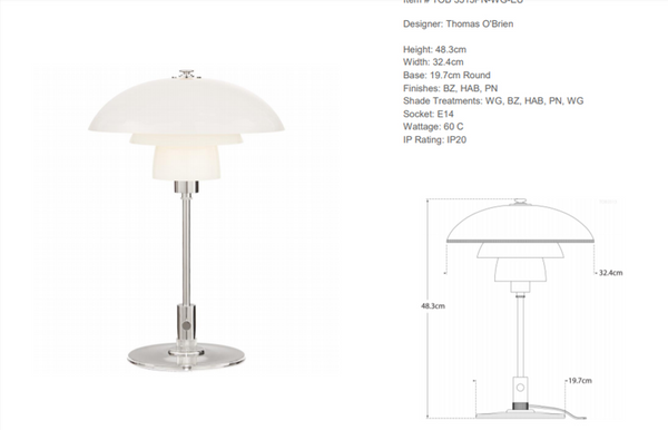 Lampa stołowa Thomas O'Brien Whitman