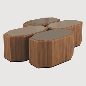 Set of four Bruno Zampa Esedra tables