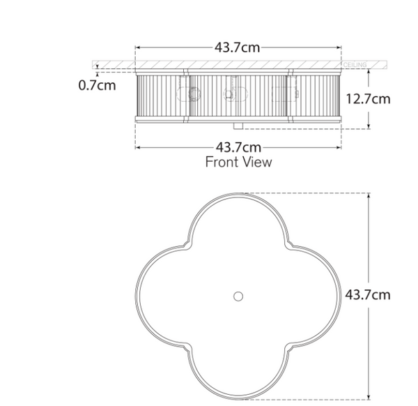 Basil 17" flush mount plafond designed by Alexa Hampton