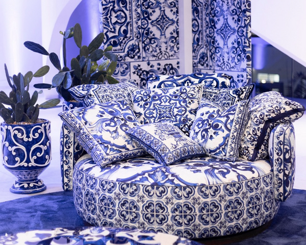 Dolce&Gabbana canvas cushion, Blu Mediterraneo