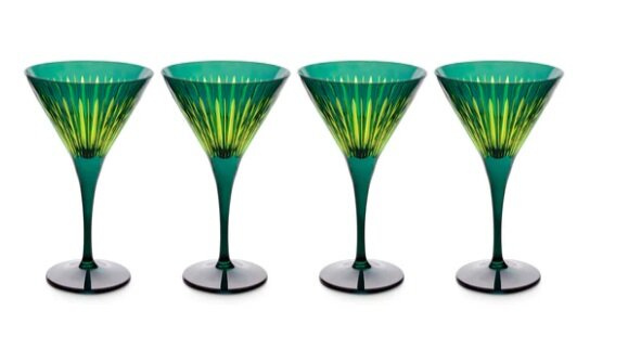 L'Objet Prism Martini Glasses - Green (Set of 4) 