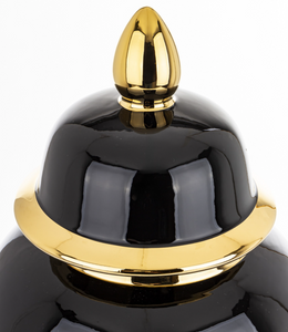 Black Gold Elegance ceramic vase