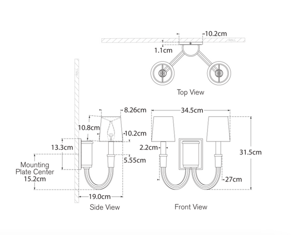 Kinkiet Vivian Double projektu Thomas O'Brien