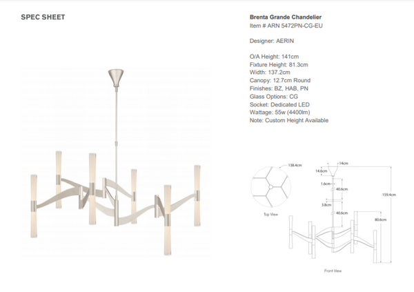 Aerin Brenta Grande Chandelier by Visual Comfort