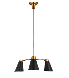 Signoret Small chandelier designed by Thomas O'Brien Bryant Large Billiard pendant lamp by Thomas O'Brien by Visual Comfort
