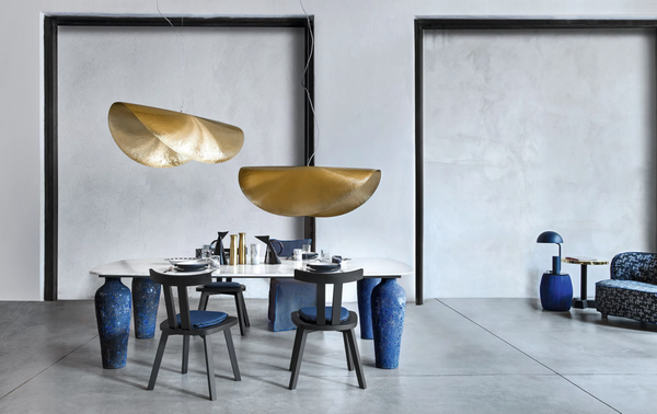 Brass 96 pendant lamp in gold by Gervasoni 1882