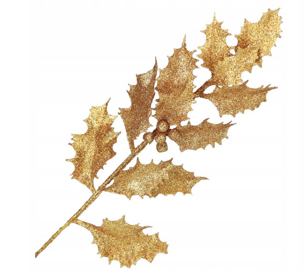 Christmas decoration - a glittering holly branch