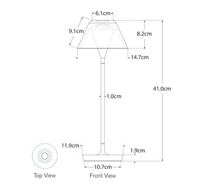 Lampa stołowa akumulatorowa Blaze 16" projektu Waterford 