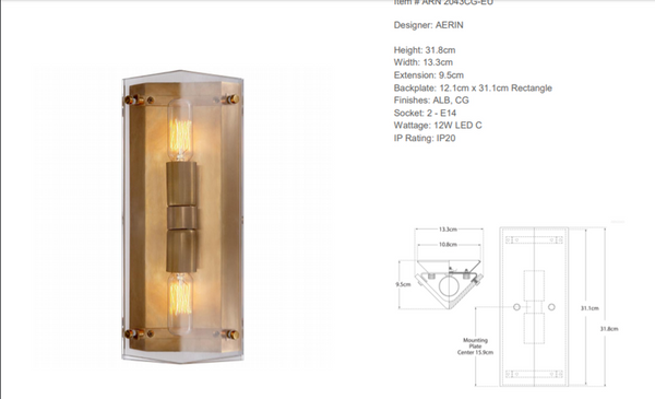 Aerin Clayton wall lamp by Visual Comfort