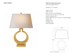 Table Lamp E.F Chapman Ring Form Small