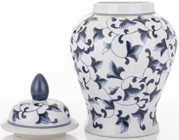 Blue Scroll Elegance ceramic vase