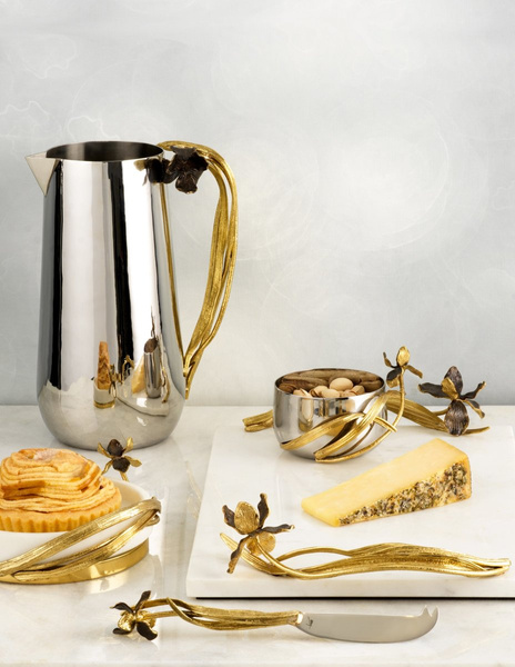 Set of two candle holders by Michael Aram, from the Black Iris collection