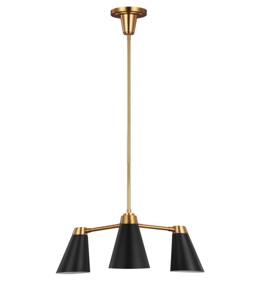 Signoret Small chandelier designed by Thomas O'Brien Bryant Large Billiard pendant lamp by Thomas O'Brien by Visual Comfort