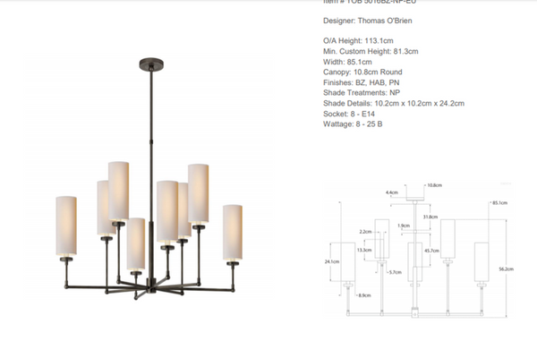 Thomas O'Brien Ziyi Large Chandelier