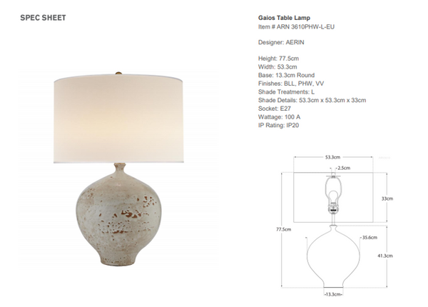 Lampa stołowa Aerin Gaios marki Visual Comfort