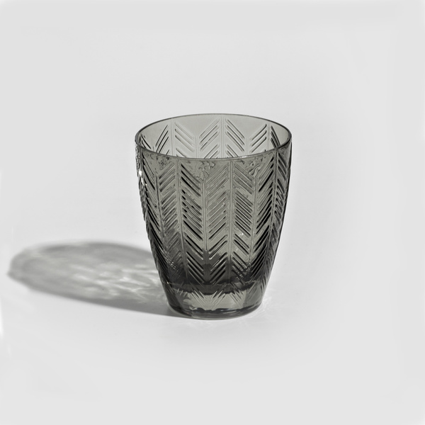 Missoni Home wine glass, from the Zig Zag Antracite collection