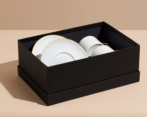 Set of two L'Objet teacups from the Neptune collection