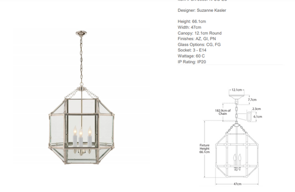 Lampa wisząca Suzanne Kasler Morris Medium marki Visual Comfort