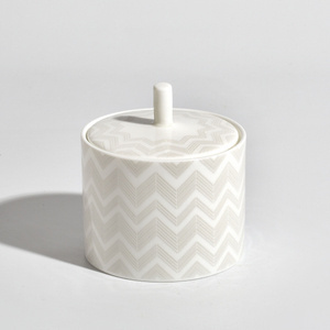 Missoni Home sugar bowl, from the Zig Zag White collection