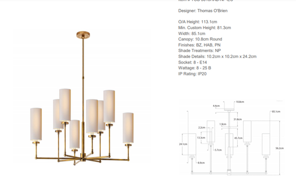 Thomas O'Brien Ziyi Large Chandelier