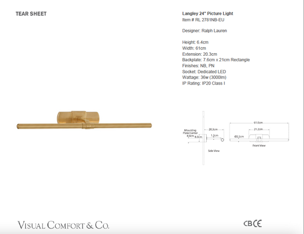 Kinkiet Ralph Lauren Home Langley 24"