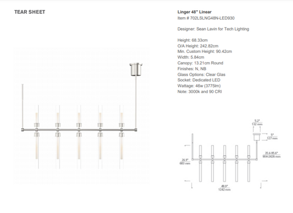 Lampa wisząca Sean Lavin Linger 48 marki Visual Comfort