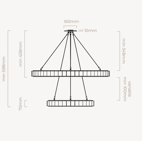 Avalon Oval chandelier by CTO Lighting