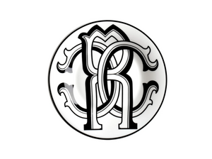 Set of six Roberto Cavalli Home bread and butter plates from the Monogram Black collection
