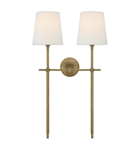 Thomas O'Brien Bryant Large Double wall lamp linen
