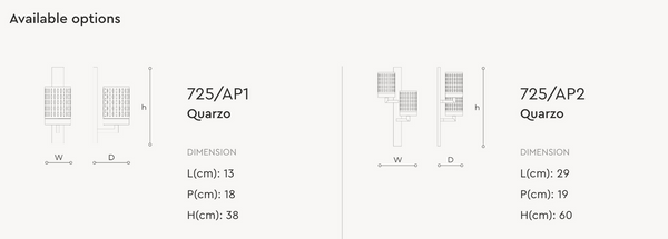 Quarzo wall lamp 725/AP2 by Italamp