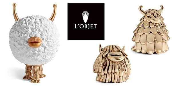 Niki and Simon L'Objet salt and pepper shakers, from the Haas Brothers Gold collection