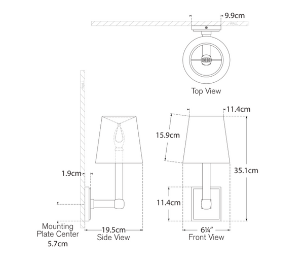Kinkiet Square Tube Single projektu Chapman & Myers marki Visual Comfort