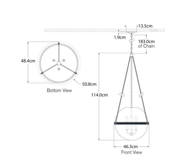 Lampa wisząca Reese 18" Globe Marie Flanigan